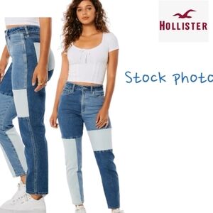 HOLLISTER Ultra High Rise Patchwork Mom Jeans Size 3R 26/27